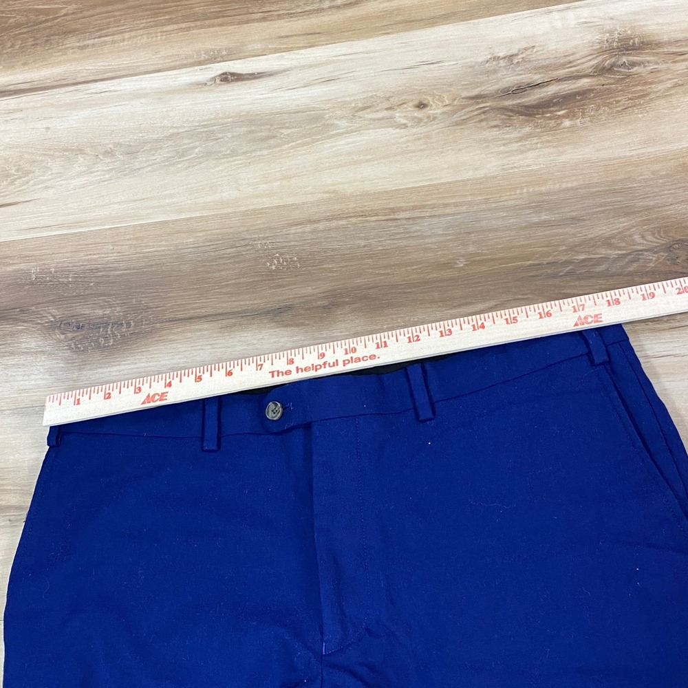 Indochino Wool Dress Pants Mens 36x30 Tailored Straight Leg Royal Blue Flannel - Picture 8 of 10